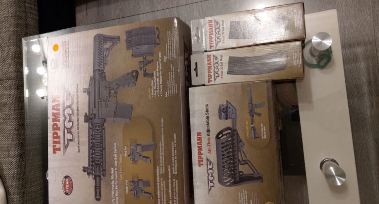 Markierer tippmann tmc mit airstock HP Flasche und insgesamt 6 mags