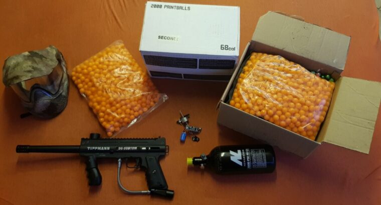 Tippmann 98 Custom Set + AUTO-TRIGGER + 4000 Paintballs + Maske